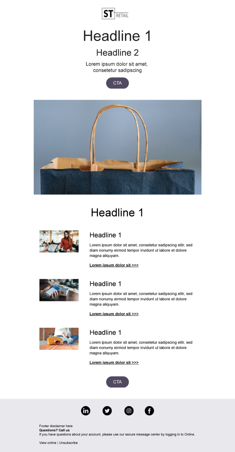 Product Update email template for a Retail company for Marketo Stensul Product Update email template for a Retail company for Marketo Stensul