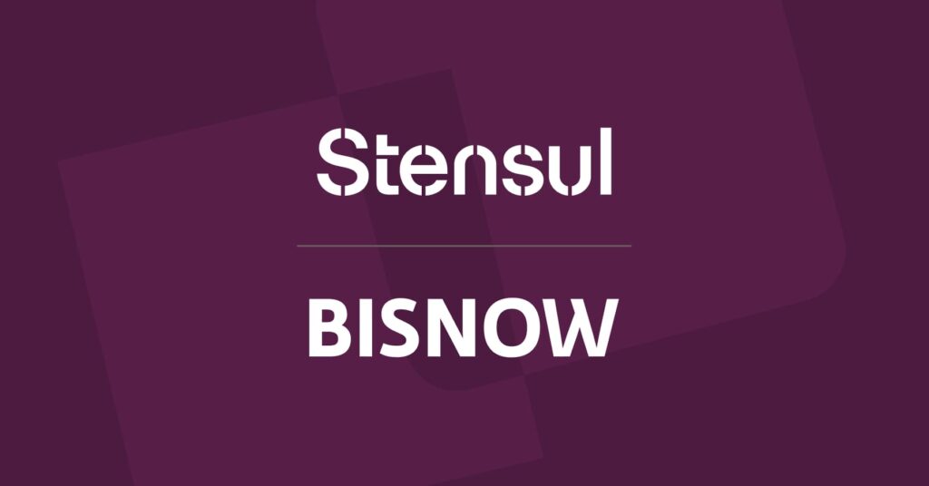 Stensul and Bisnow logo lockup