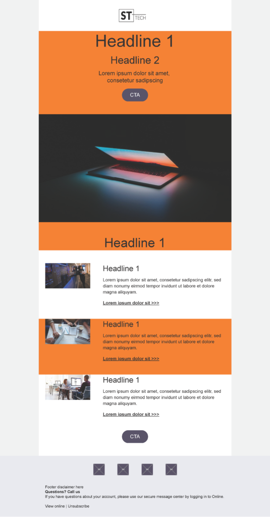 Product Update email template for a Technology company for Marketo