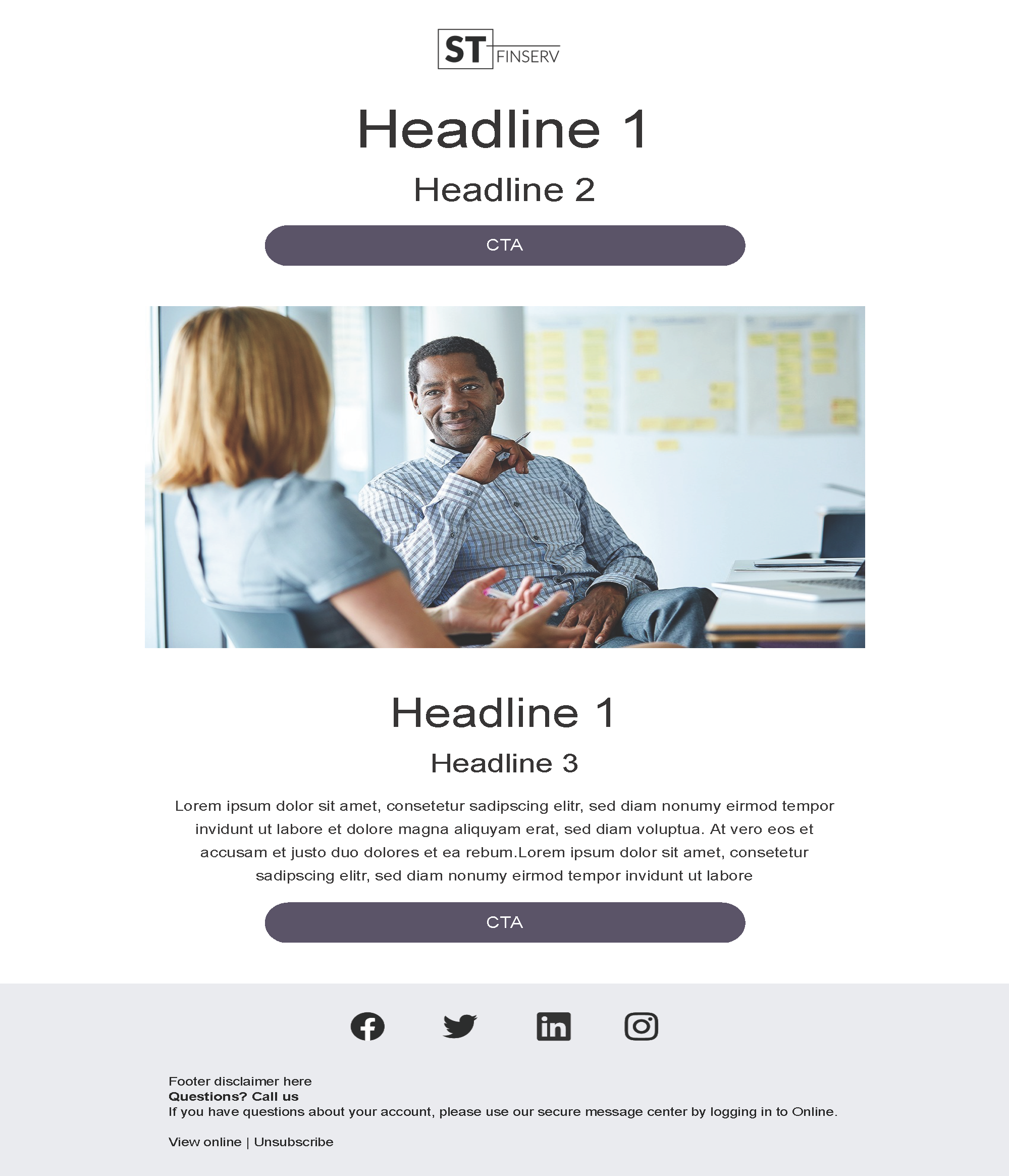 Promotion email template for highly regulated industries