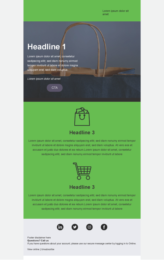 Trigger 3 email template for a Retail company for Marketo