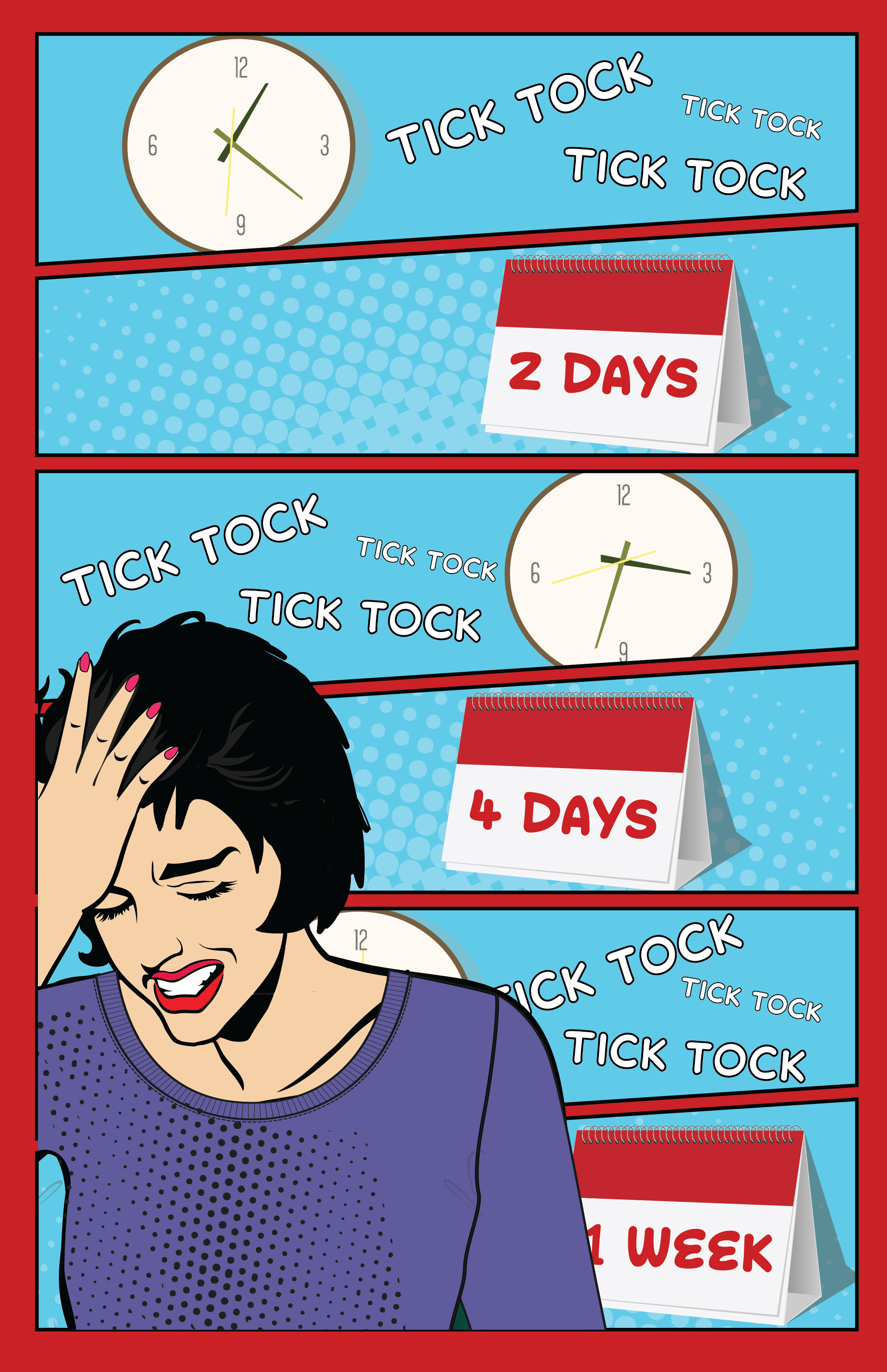2 days pass. 4 days pass Kayleigh is pulling her hair out