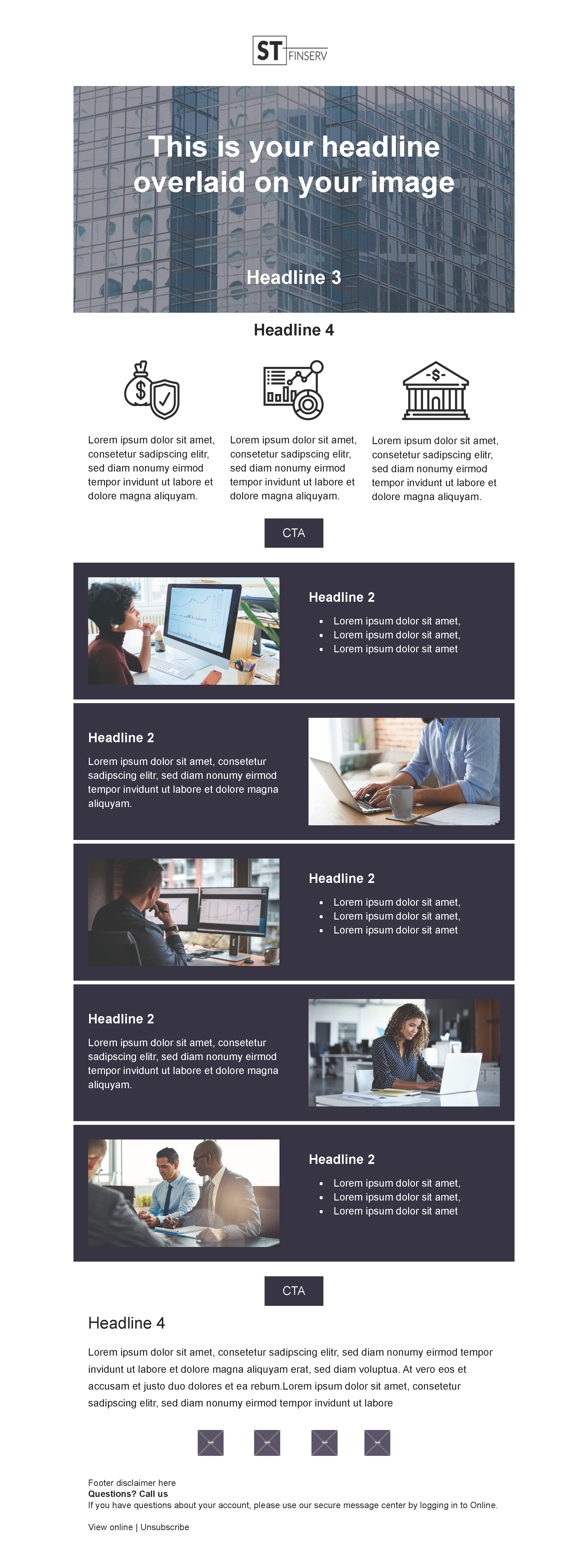 Email digest template 2 for highly regulated industries