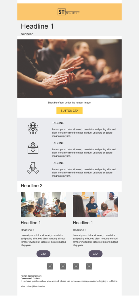 Events 3 email template for a Non Profit for Marketo