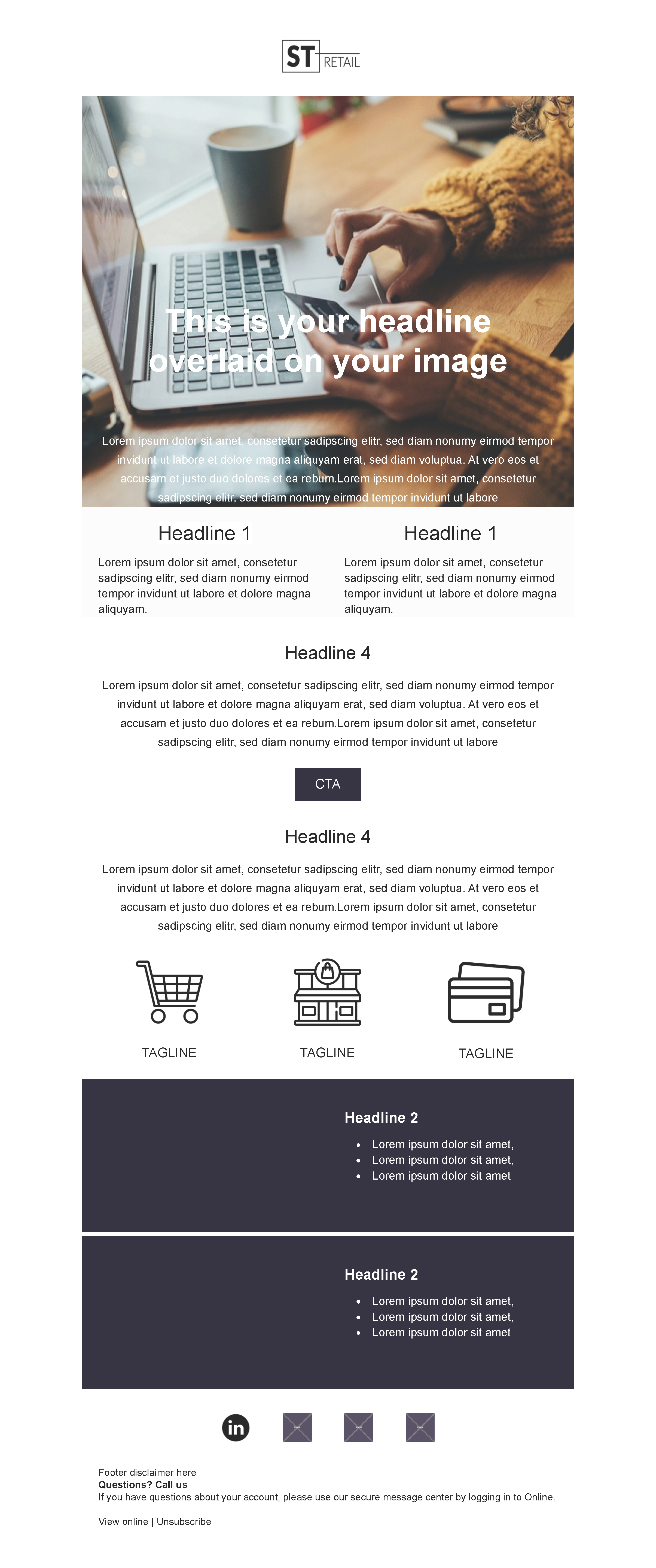 Newsletter email template 3 for Retail companies