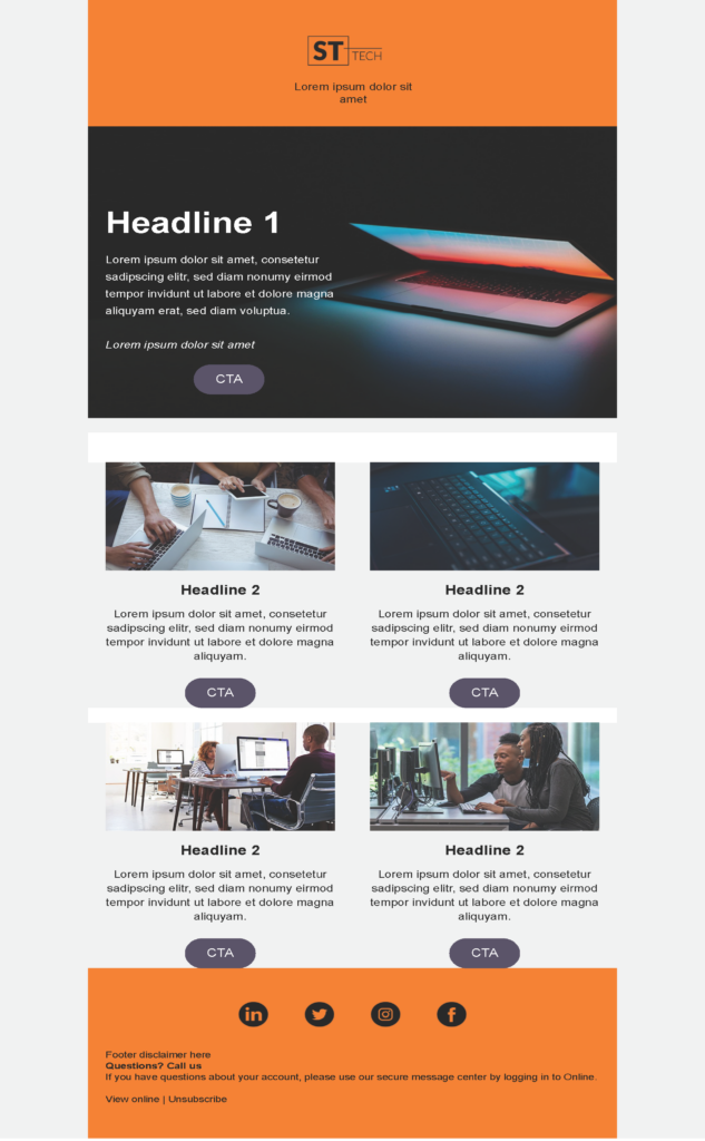 Product Update 2 email template for a technology company for Pardot