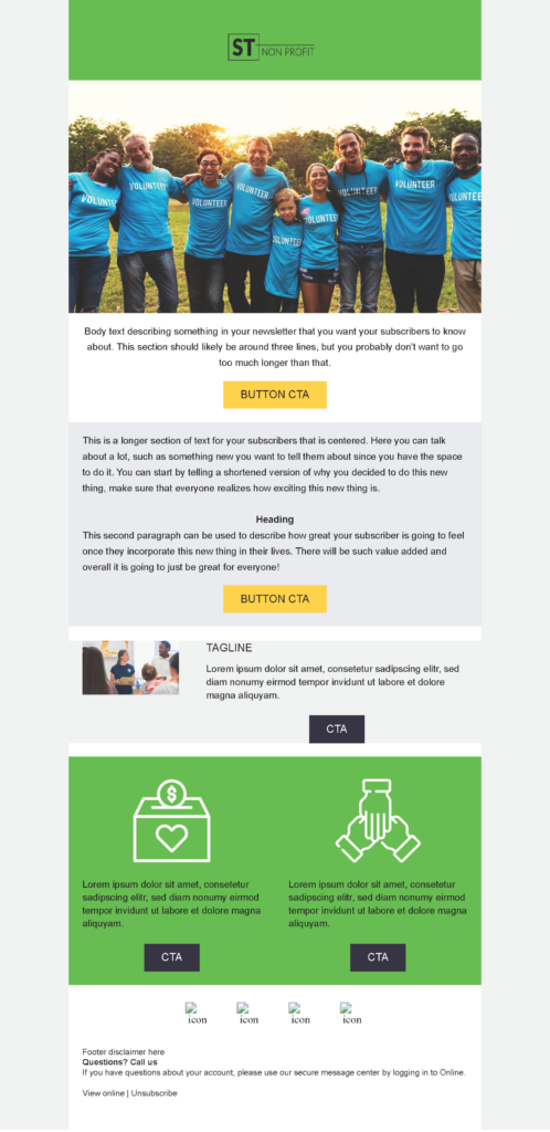 Retention/Reactivation email template 2 for a non profit for Marketo