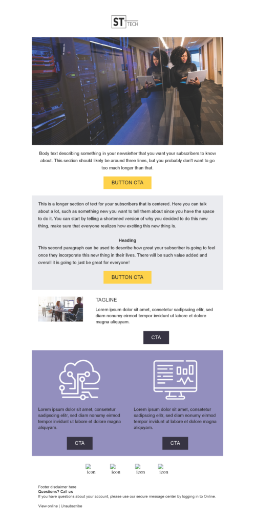 Retention/Reactivation email template 2 for a technology company for Marketo