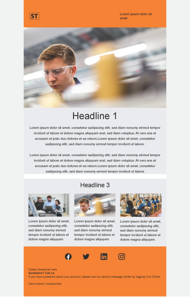 Trigger email template for a manufacturing company for Marketo