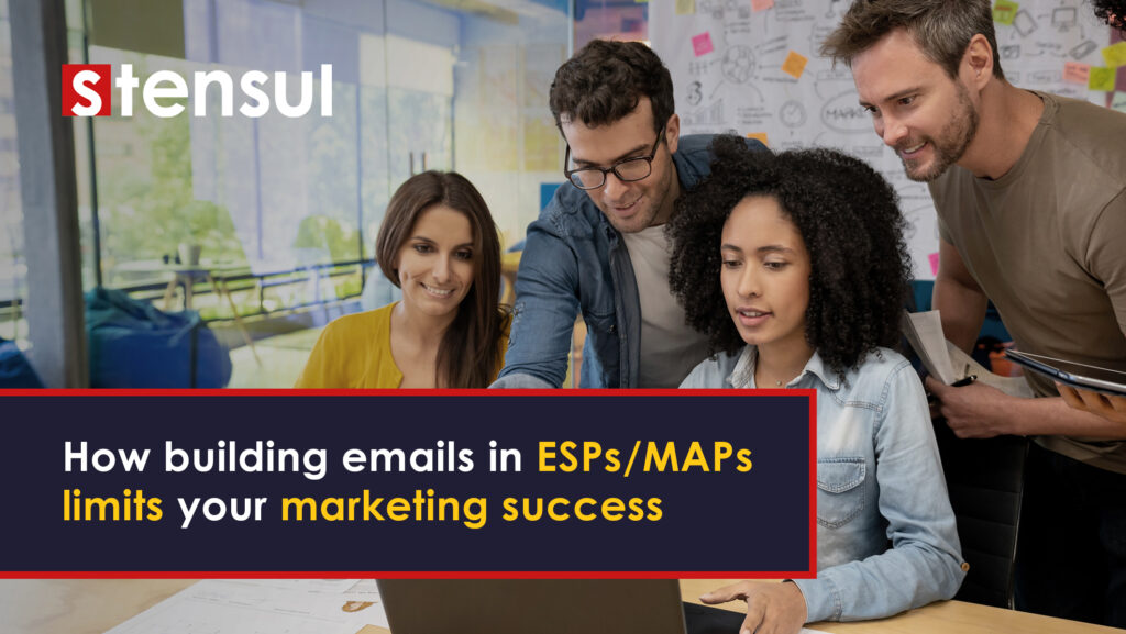Stensul eBook cover "How building emails in ESPs/MAPs limits your marketing success