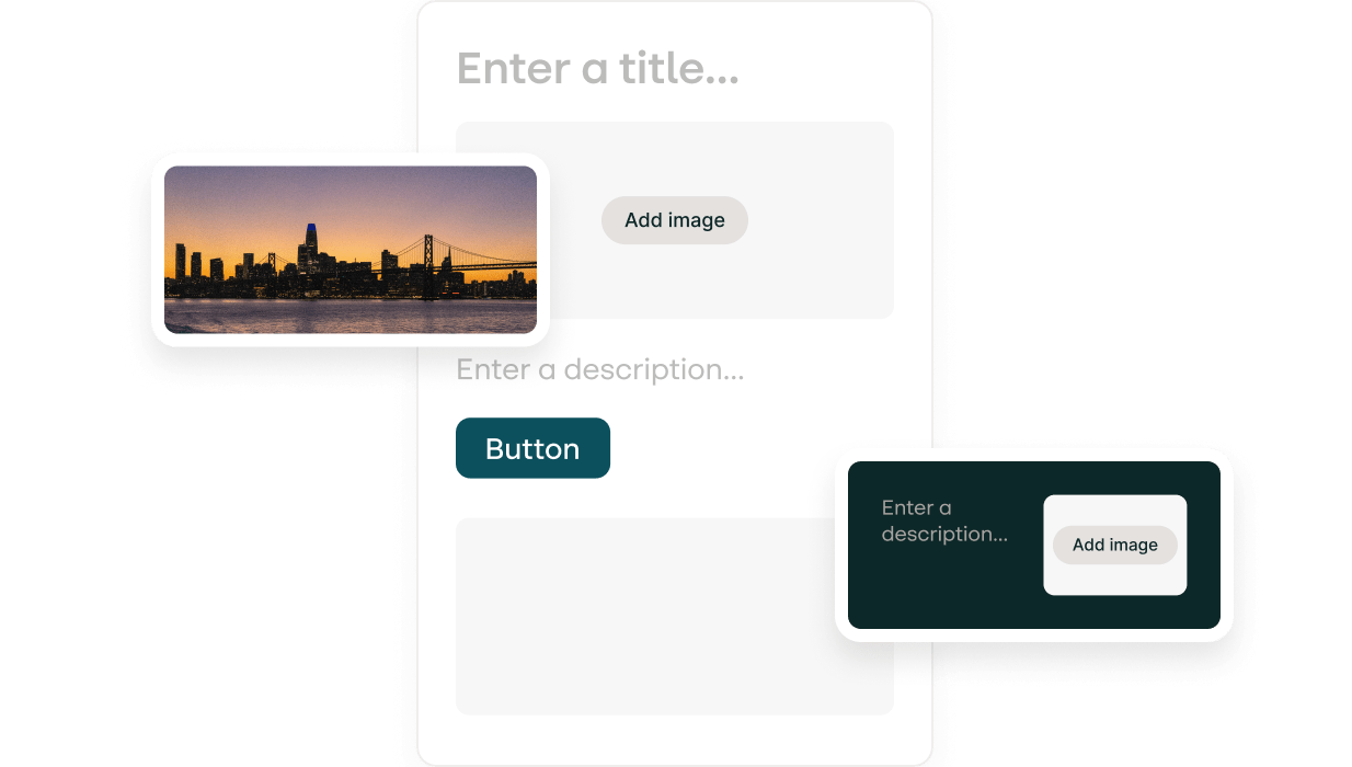 Stensul UI showing an email with an image being dropped in and another module being dropped in