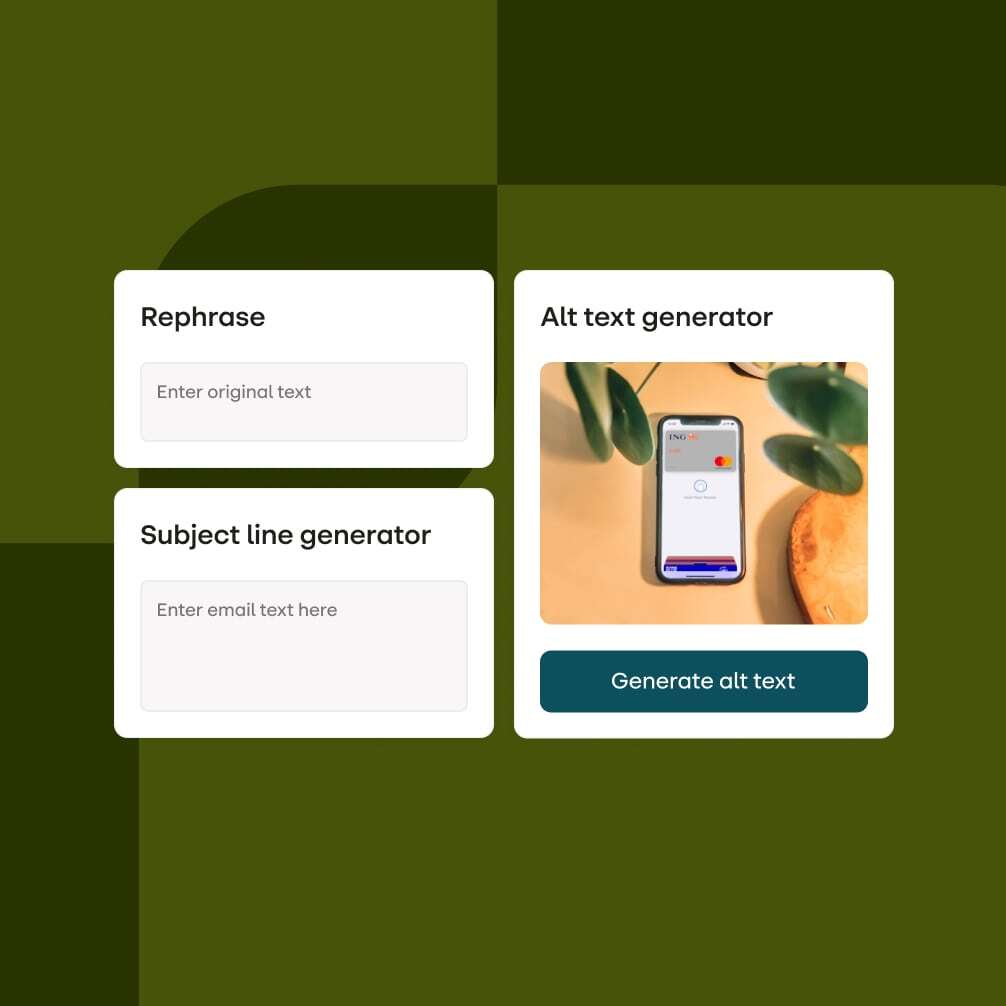 Stensul interface showing AI assistance