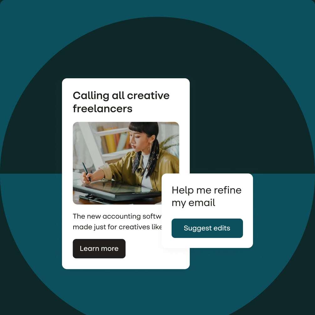 Stensul interface showing drafted email content