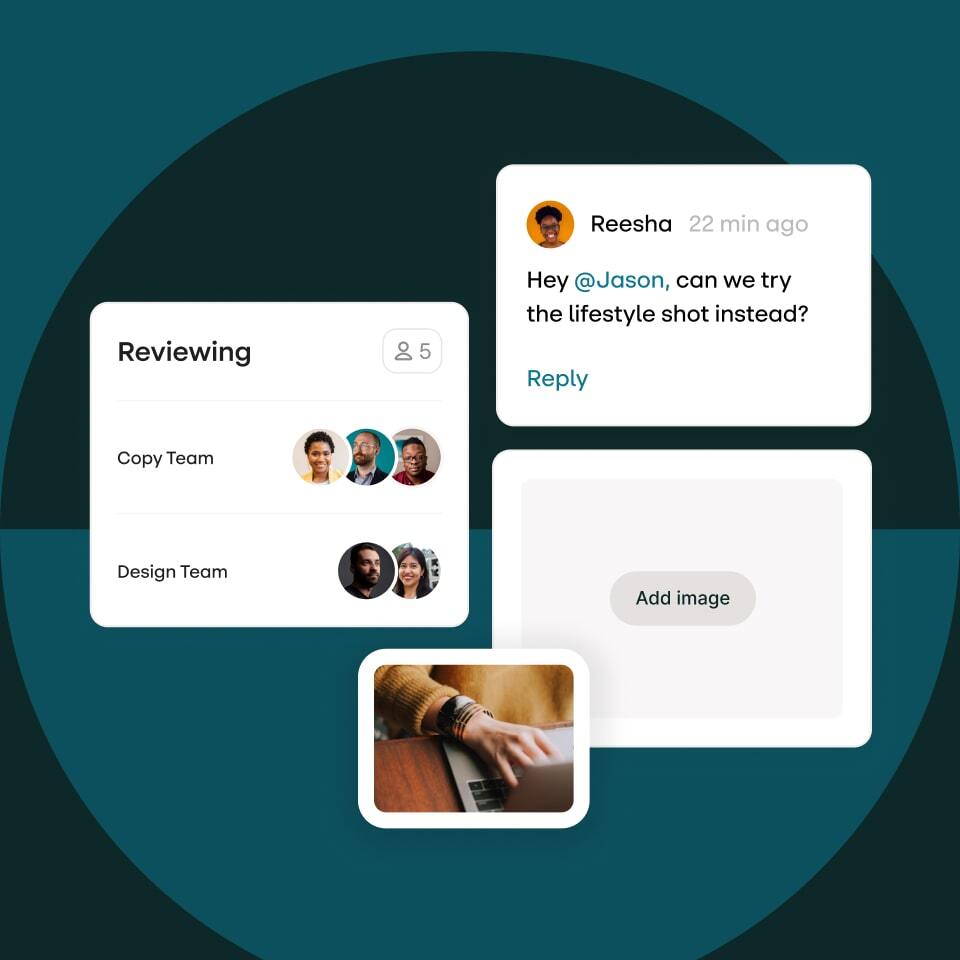 Stensul UI showing teams chatting