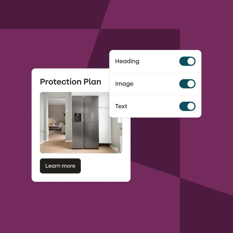 Stensul UI showing customization options