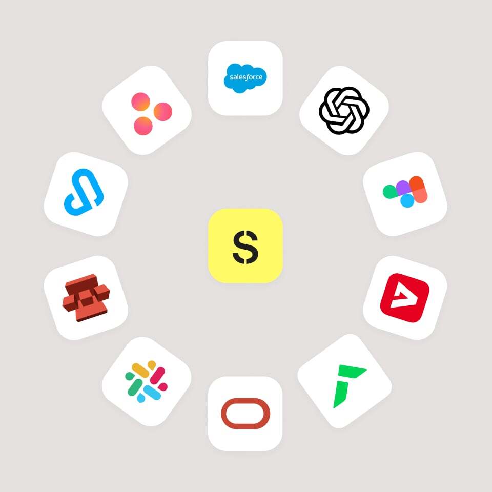 Stensul integrations in a circular grid surrounding the Stensul icon