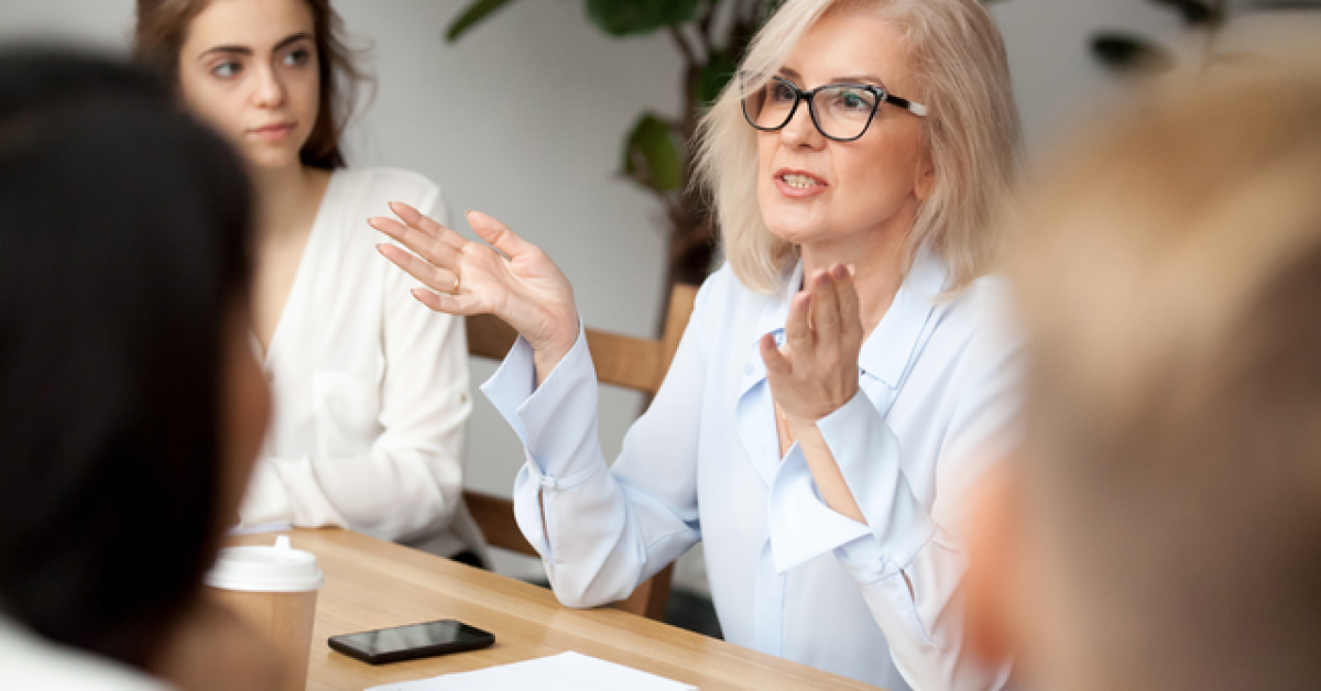 Woman discussing MAP migration to team