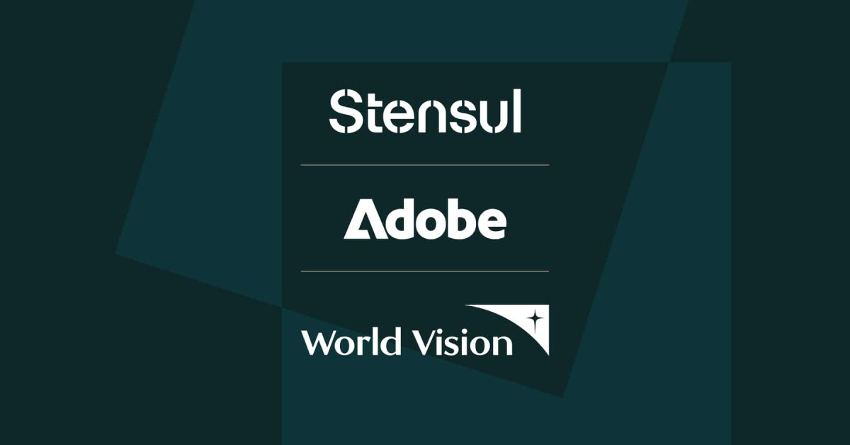 Stensul, Adobe, World Vision logo lockup