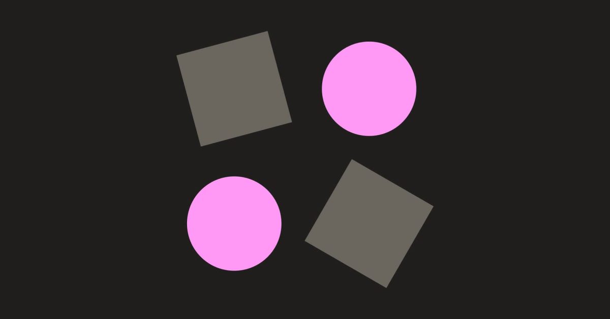 square and circles scattered