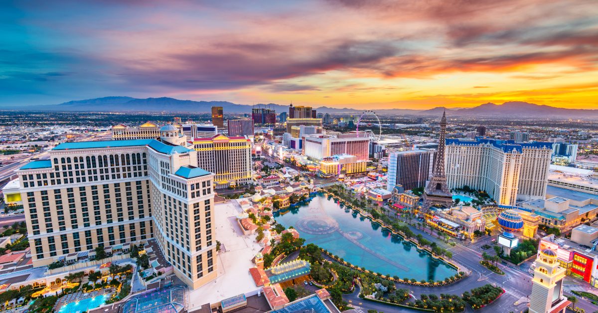 Las Vegas skyline at dusk