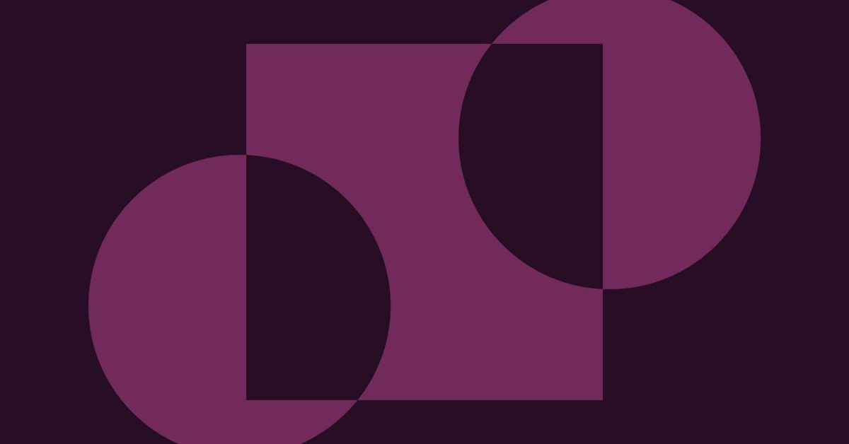 Two circles intersecting a central square